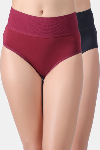 Buy Lady Lyka Tummy Tucker Hipster Panty (Pack of 2) - Multicolor
